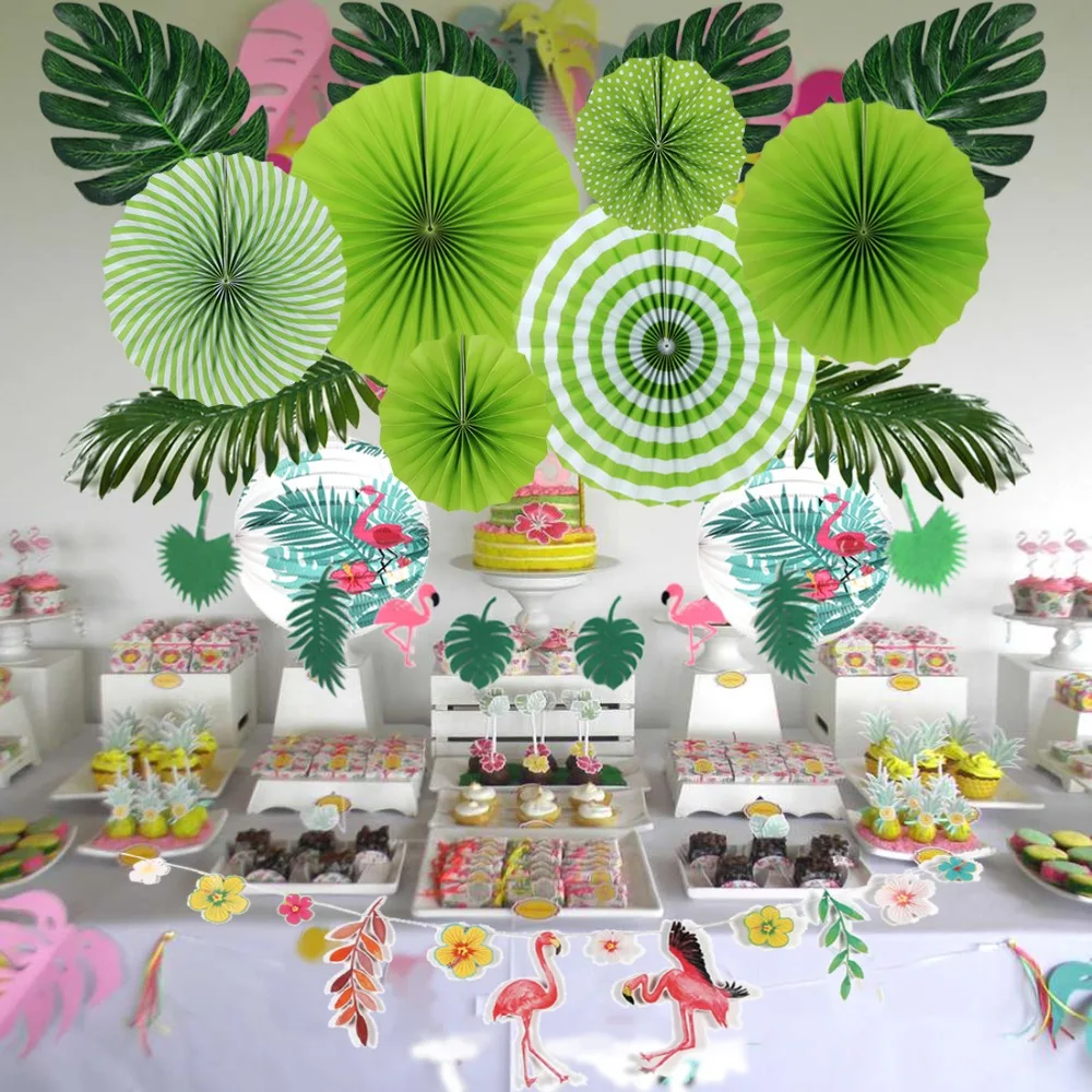 Luau Jungle Flamingo набор украшений для вечеринки летние тропические листья день