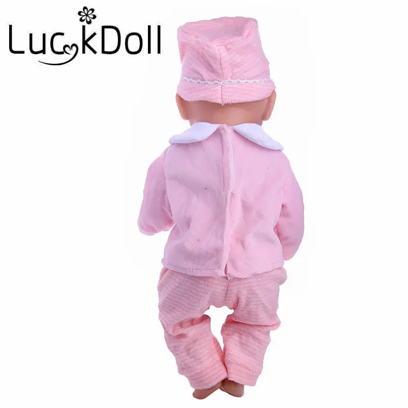 Костюм с принтом розового медведя LUCKDOLL 18 дюймов американская кукла 43 см