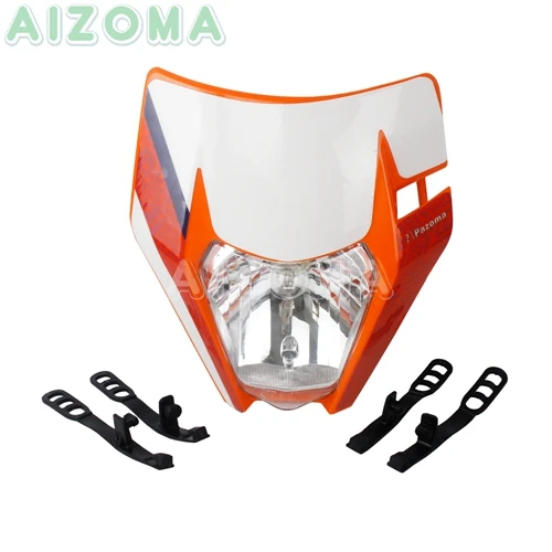 Orange Enduro MX фары для мотокросса E-MARK E8 фары для KTM EXC XC-W SX XC SX-F SMR EXC-F XC-F MX(шесть дней) головной светильник обтекатель - Цвет: Orange