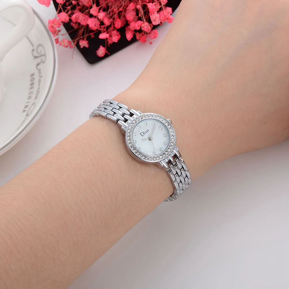 Disu Лидирующий бренд женские часы маленькие серебряные Montre Femme 2019 браслет для