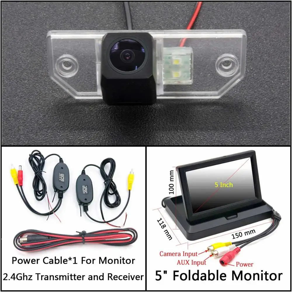 Full HD резервная камера заднего вида для Ford Mondeo C-Max Focus MK II Focus 2 Fiesta S-MAX Автостоянка ЖК-зеркало монитор - Название цвета: C Wireless 5 inch F