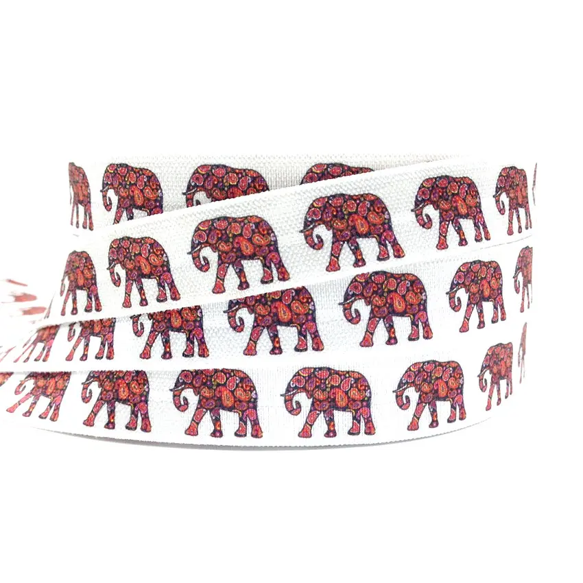 

5 ярдов, 5/8 дюйма, эластичные ленты с принтом пейсли-слона для шитья, аксессуары для одежды «сделай сам», аксессуары для одежды, украшение