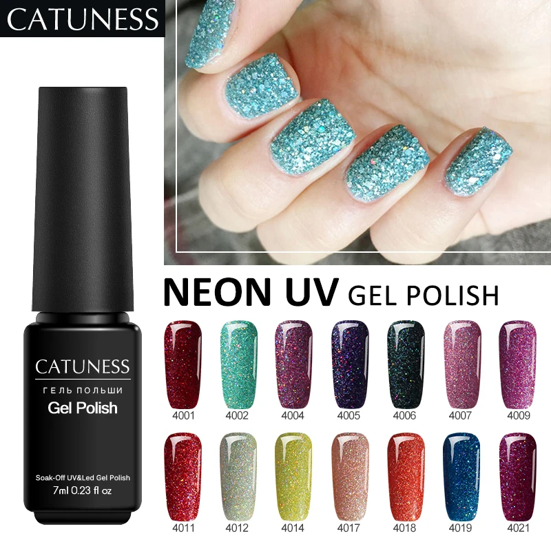 CATUNESS Beauty Радужный Гель лак для ногтей неоновый цвет УФ отмачиваемый гель с