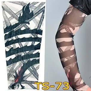 ISHOWTIENDA поддельные туфли унисекс модные нейлоновые временные рукава татуировки для мужчин временные рукава Чулки Новое качество солнцезащитный крем - Цвет: G halloween face tat