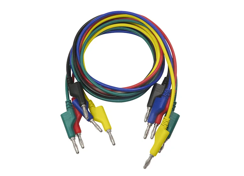 Cleqee P1036 1 компл. 5 шт. 1 м 4 мм банан Banana Plug Тесты кабельный ввод для мультиметр 5 цветов