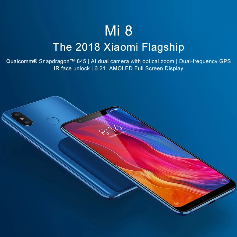 Глобальная версия Xiaomi mi 8 6 Гб 64 NFC ИК разблокировка лица восьмиядерный смартфон