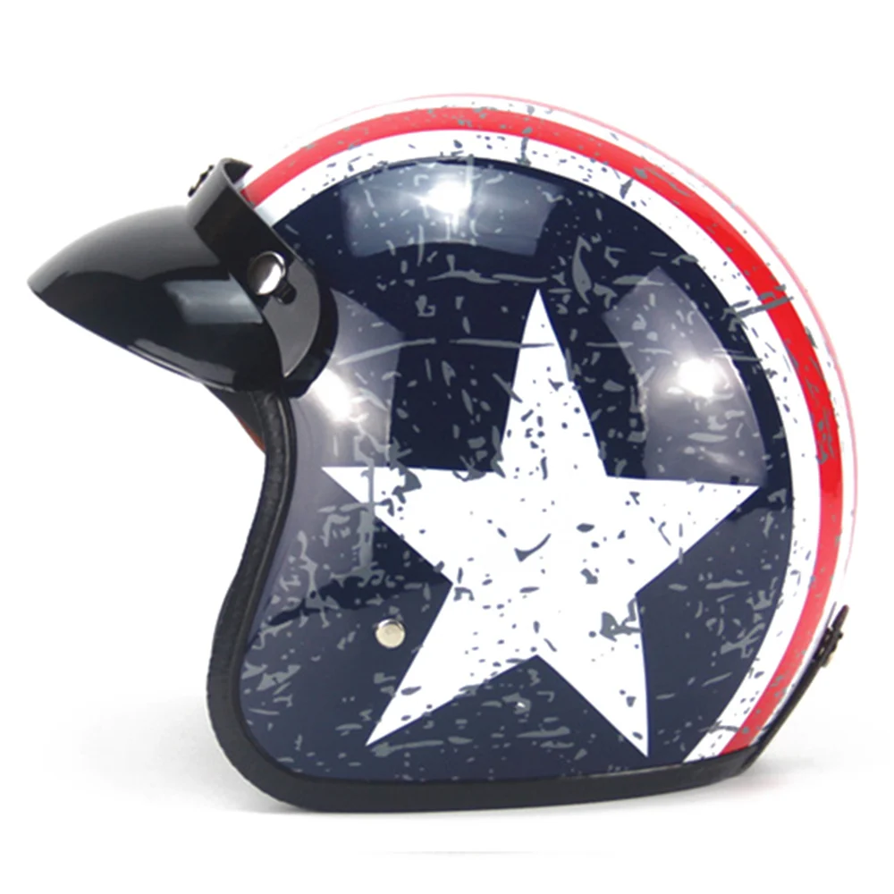 Новый мотоциклетный шлем винтажный кафе гонщик Чоппер ретро козырек Краш