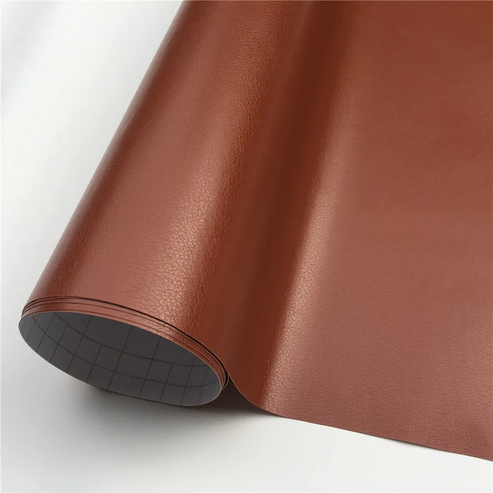 Brown Leather Vinyl Сделай Сам, кожаная виниловая пленка, рулон, автомобильная пленка, пинг-фольга для обертывания, наклейка, без пузырьков, для велосипеда, консоль, компьютер, ноутбук, кожаный чехол для телефона - Название цвета: Brown Leather Vinyl
