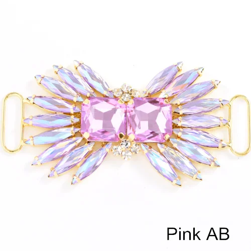 Pink AB 4 формы, 1 шт., цветные стразы с кристаллами AB, аппликация, пришитые стразы, Золотое дно для украшения шляпы, свадебное платье B1213 - Цвет: Pink AB