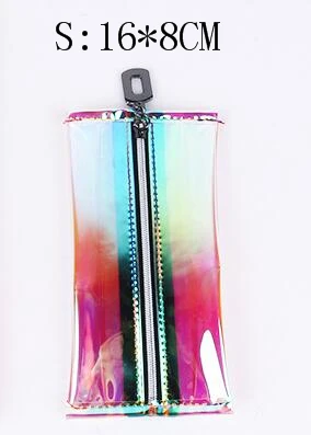 Pink S ETya, модная косметичка, ПВХ, лазерная косметичка, на молнии, косметичка, органайзер для путешествий, туалетных принадлежностей, для мытья, сумка для хранения - Цвет: Pink S