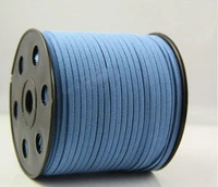 free 100yards roll lt blue faux suede velvet leather necklace rope cord 3mm x 2mm diy jewelry bracelet string accessories