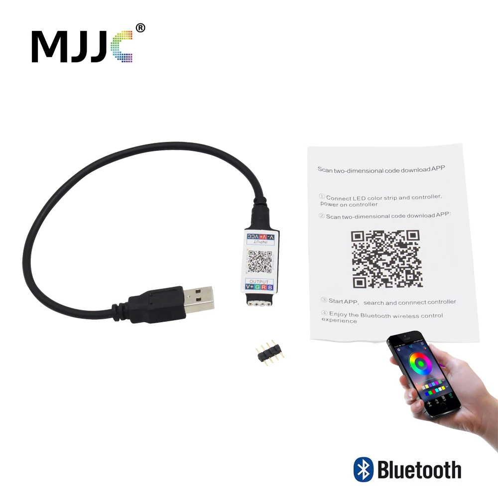 USB RGB контроллер Bluetooth LED DC 5V 6A Светодиодная лента мини музыкальный беспроводной