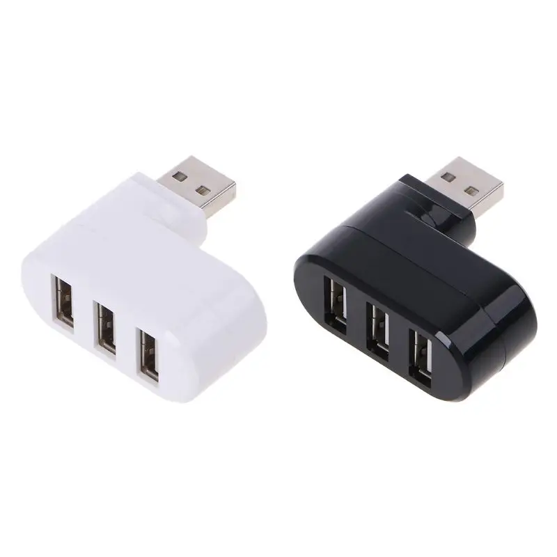 Вращающийся на 180 градусов высокоскоростной 3 порта usb-хаб сплиттер адаптер для ПК