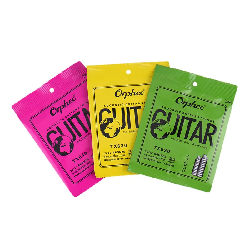 

6 Pcs Acoustic Guitar Strings Folk Guitarra String Durable Hexagonal Carbon Steel Moderate Strings Light Medium Accessories