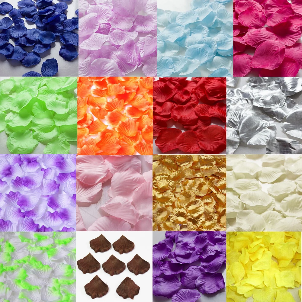 1000 шт./лот разноцветные шелковые цветочные лепестки роз Свадебные украшения|party