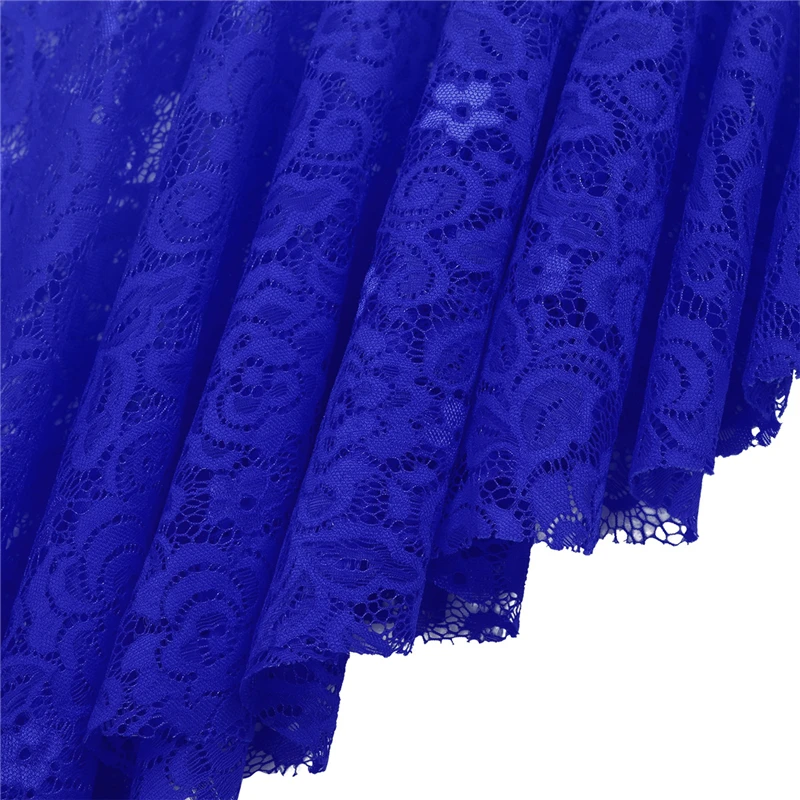 Для детей и подростков кружево с цветочным мотивом платье для танцев топами