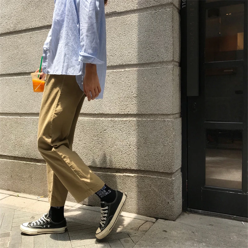 HziriP 2018 лето осень модные повседневные брюки карго свободные летние эластичные с