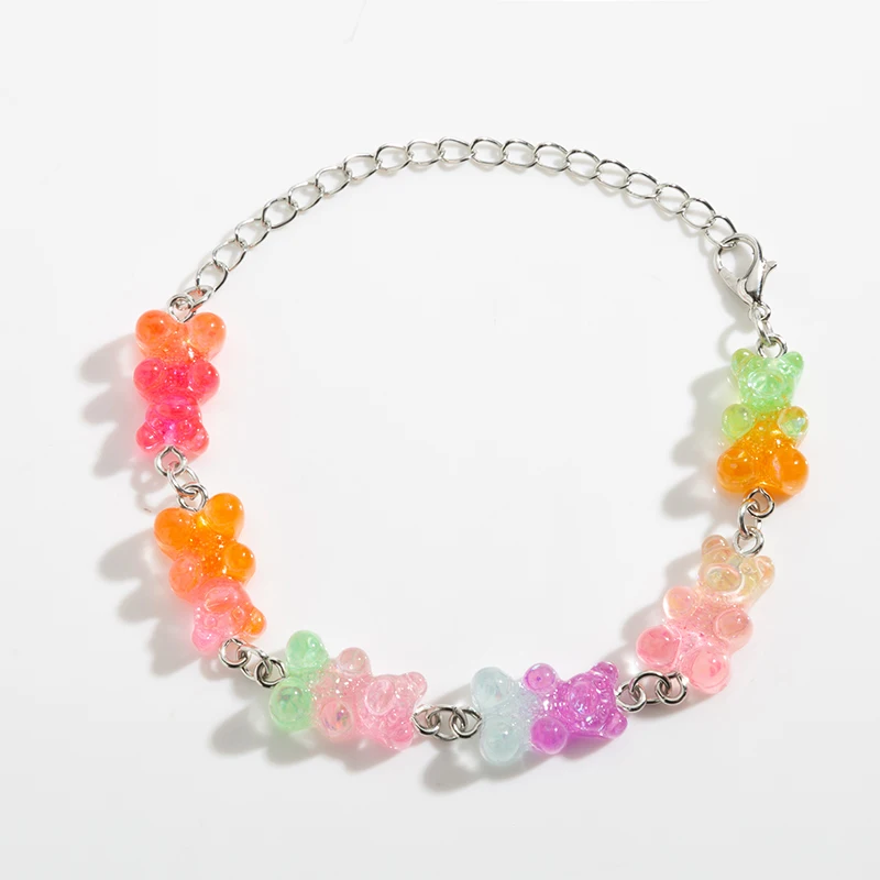 

1Pc Children Bracelet Women Hand Chain Resin Gummy Bear Candy Colors Birthday Gift Fashion Girls Teens Jewelry