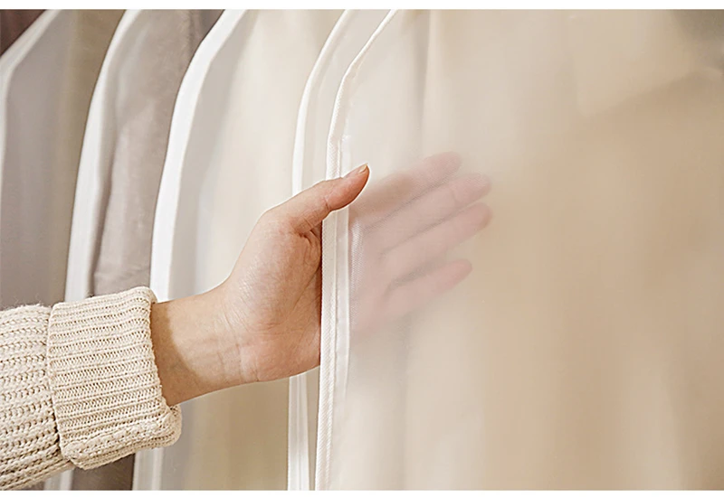 

Side Zipper Garment Dust Cover EVA waterproof Case for Household Hanging-type Coat Suit Protect Storage Bag Wardrobe Organizer