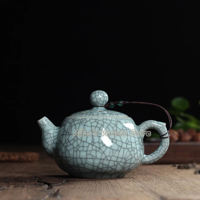 Китайский чайник ручной работы глазурь с трещинами Ge печь Longquan Celadon керамическая