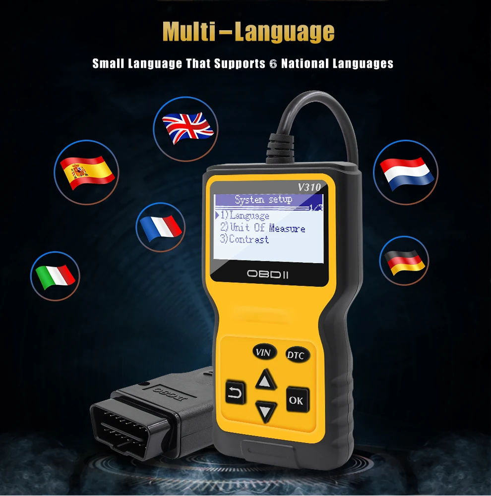 V310 сканер кода OBDII/EOBD V310 V1.1 OBD OBD2 автомобильный диагностический инструмент 16 pin OBD2 автоматический сканер лучше, чем ELM327 V1.5