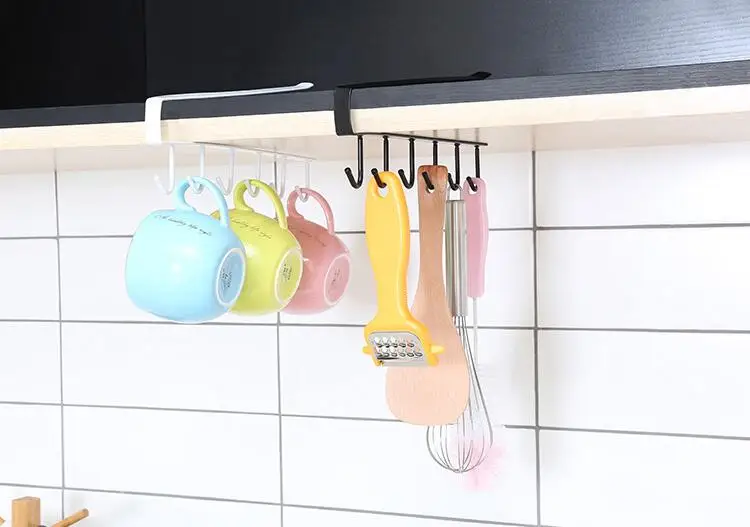 1PC Iron Hanging Hooks Kitchen Cabinet Tissue Storage Rack Cupboard Cup Cooker Towel Holder Dish Hanger Shelf OK 0822 | Дом и сад