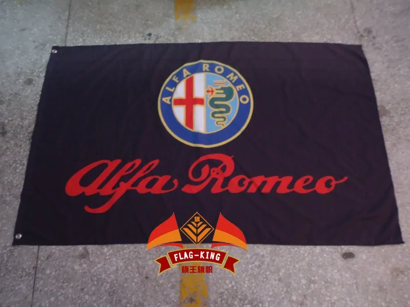 Флаг ALFA ROMEO, 3x 5ft полиэстер, ALFA ROMEO баннер
