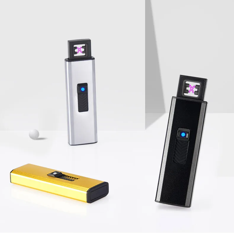 Мини Портативный USB Зажигалка двойной металлический ветрозащитный прикуриватель Безопасный Прочный Электрический Зажигалка креативная u-дисковая форма гаджеты для мужчин