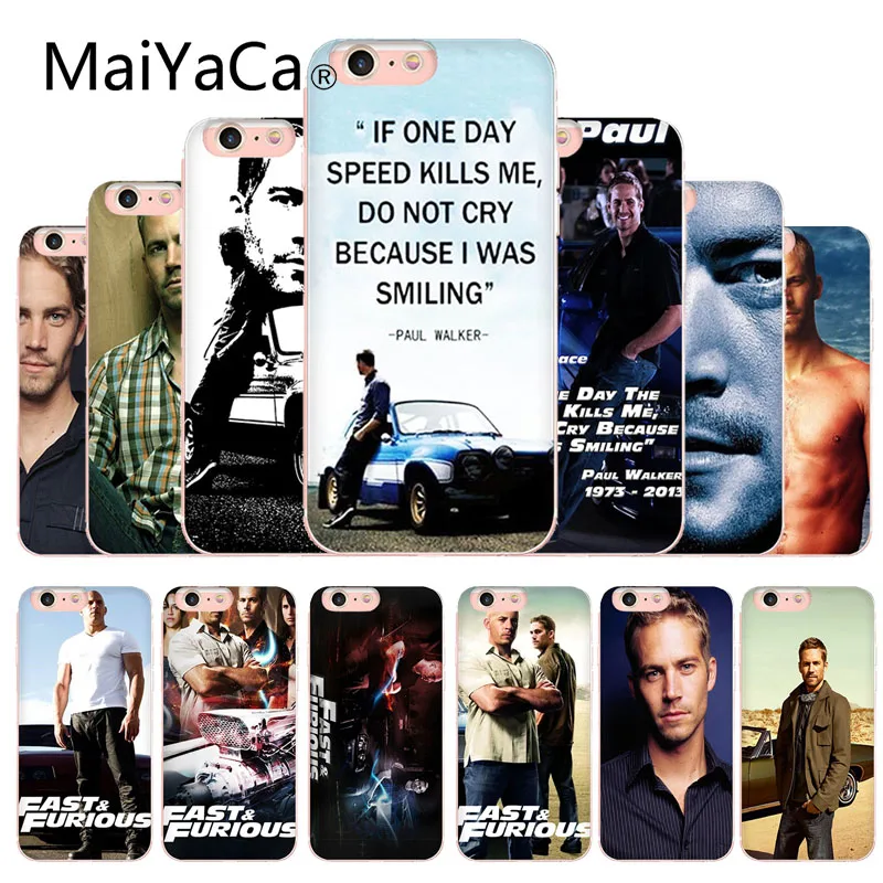 MaiYaCa Пол Уокер Форсаж чехол для телефона чехол для Apple iphone X и 8 8plus 7 7plus 6s 6s Plus XS XR 5c Чехол для мобильного телефона