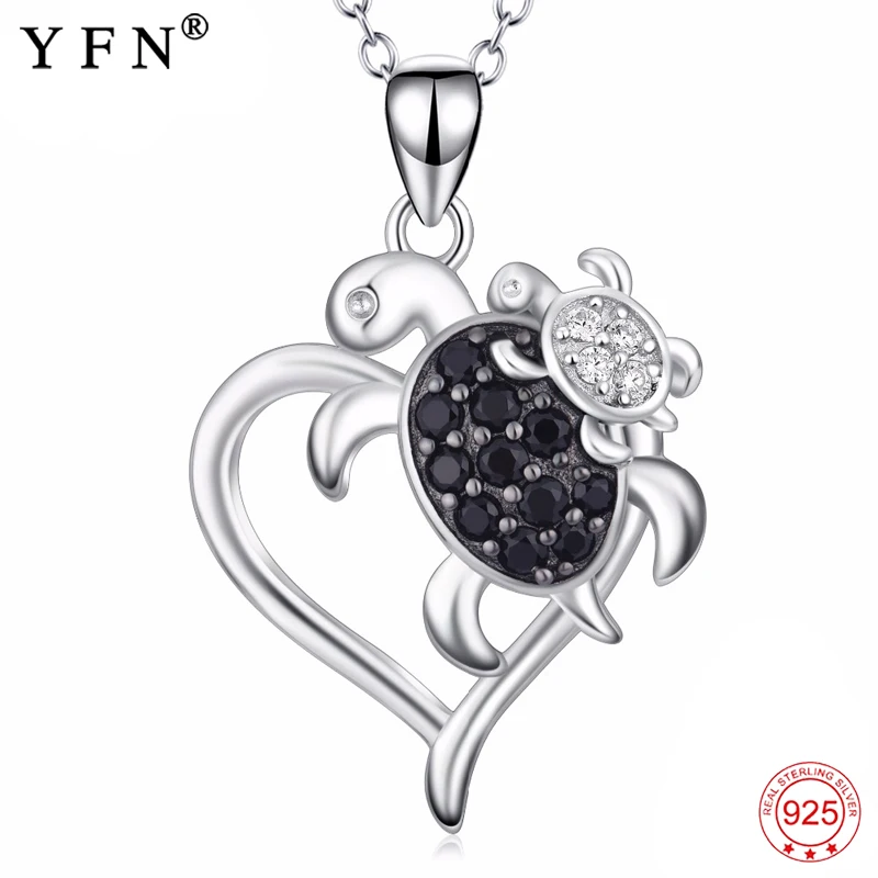 Ожерелье женское из серебра 925 пробы с подвесками в виде черепахи матери ребенка