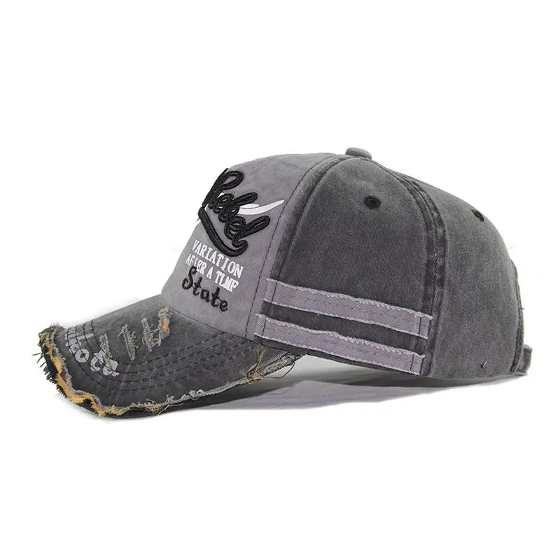 Шапка Yienws YIC617 Мужская винтажная стирающаяся Кепка с надписью Bone Five Panel
