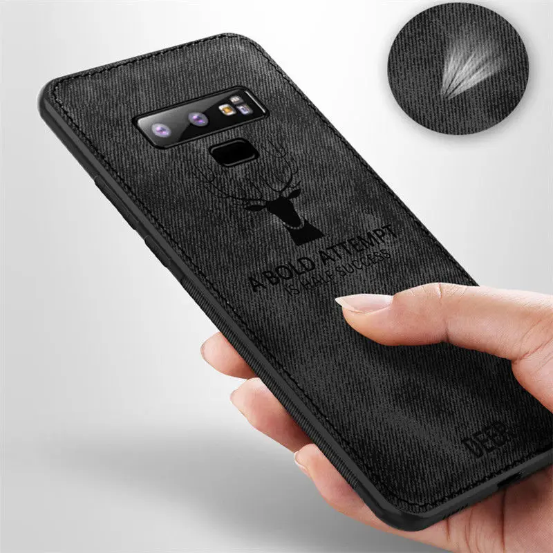 Тканевый чехол для samsung Galaxy S10 S10e e S9 S8 A7 A9 J4 J6 A6 A8 плюс Note 9 8 S7 край Холст Кожа Мягкий силиконовый чехол-накладка олень
