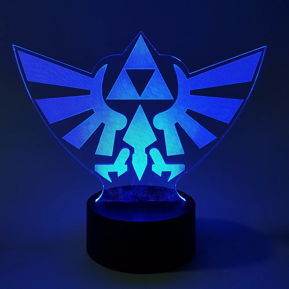 Светодиодсветодиодный 3d фигурка ночного освещения Zelda с визуальной иллюзией