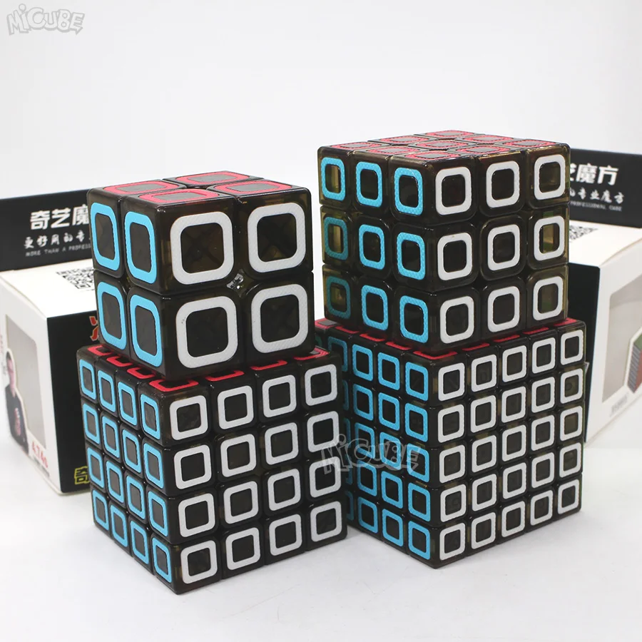 Qiyi куб 2x2 3x3 4x4 5x5 Ciyuan магический скоростной Куб прозрачный черный размерные игрушки для детей QizhengS