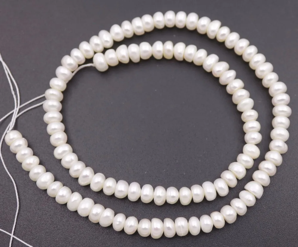 14 &quotStrand 6 мм натуральные белые кнопки жемчужные бусины ювелирных изделий