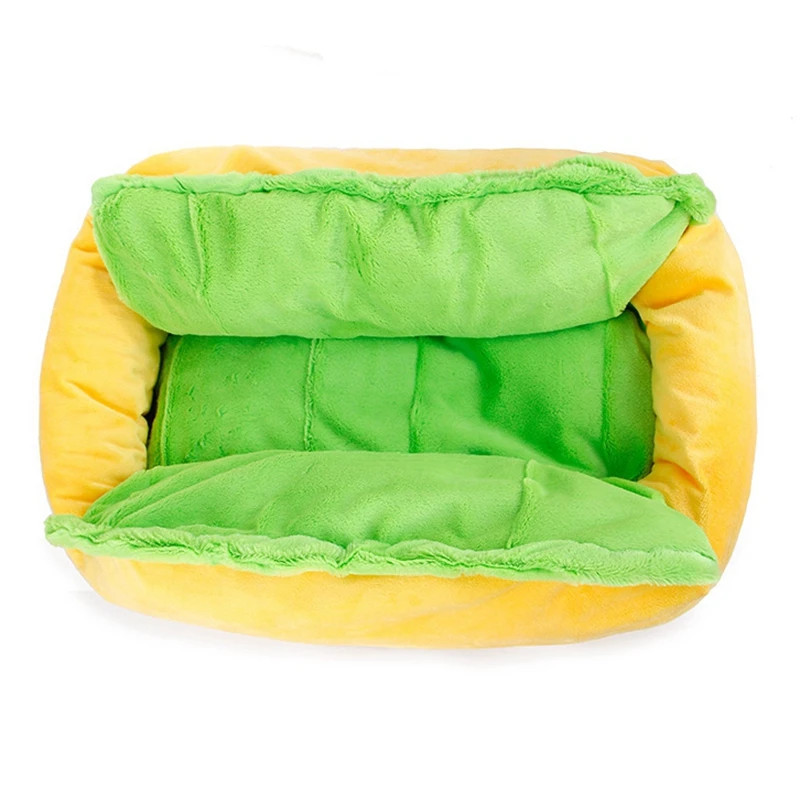 Removable and Washable Teddy Autumn Winter Warm Hamburger Hot Dog Pet Bed | Дом и сад