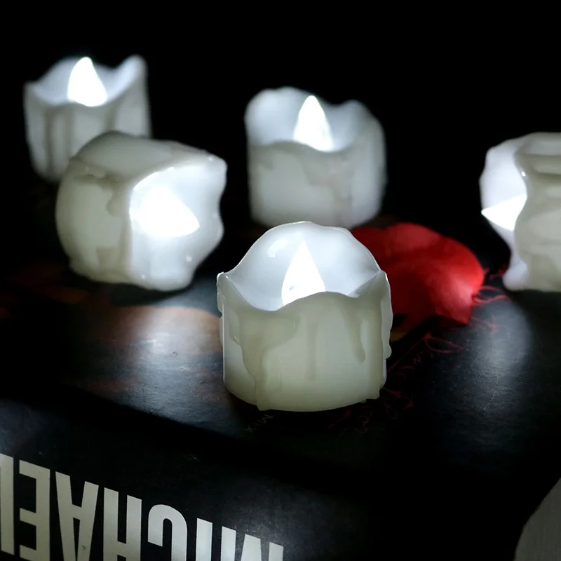 12 шт./упак. успокаивающее обету Свечи желтый мерцания LED Tealight с Таймер мигает fameless