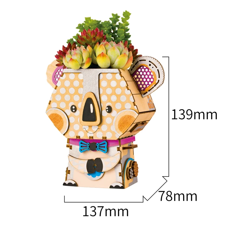 Robud сборки коала цветочный горшок для детей и взрослых творческий милый 3D игра