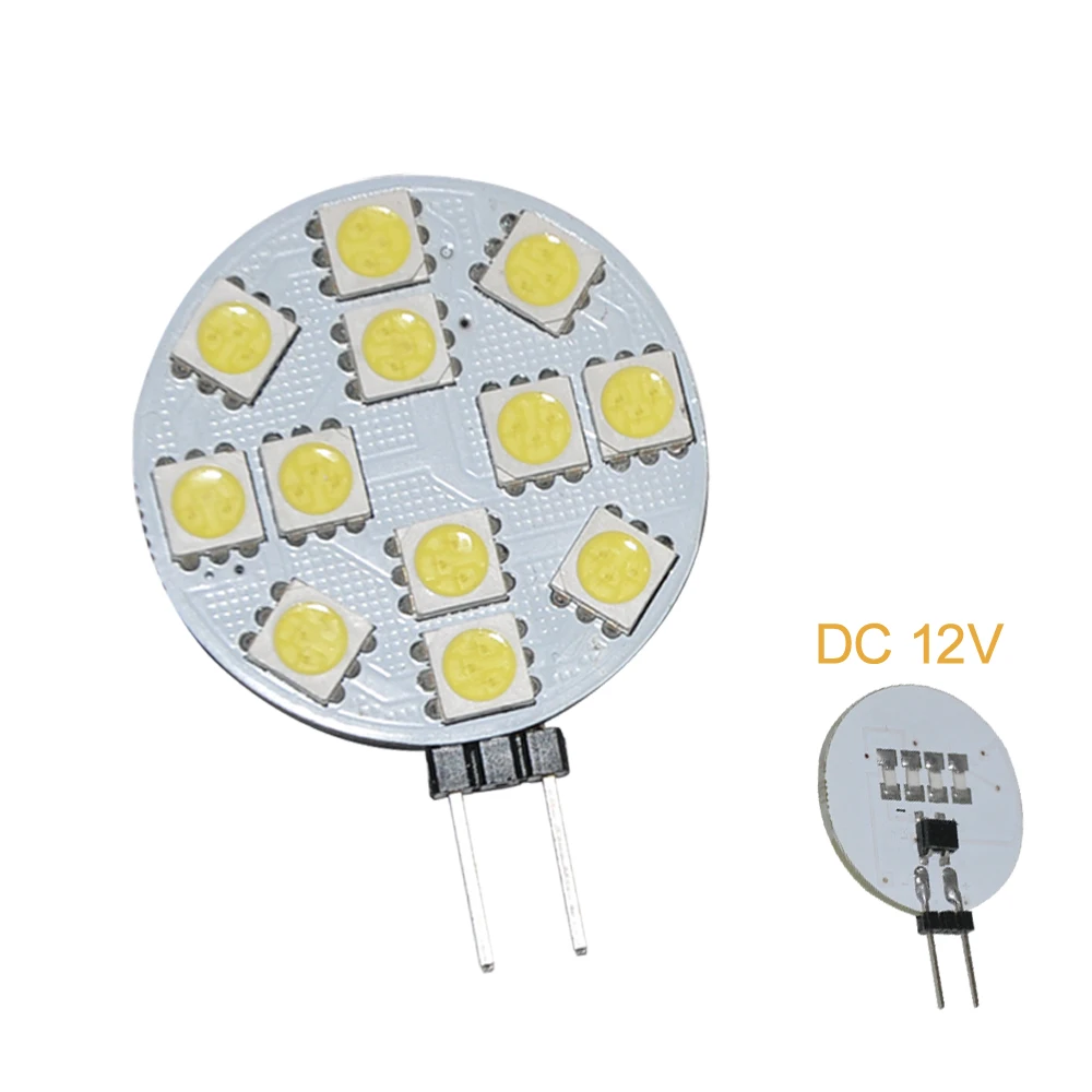 JYL 10 шт. G4 12 5050 SMD шкаф морской лодки чтения светодиодный светильник лампы 160-180lm 2 Вт DC AC10V-24V постоянный ток белый теплый белый