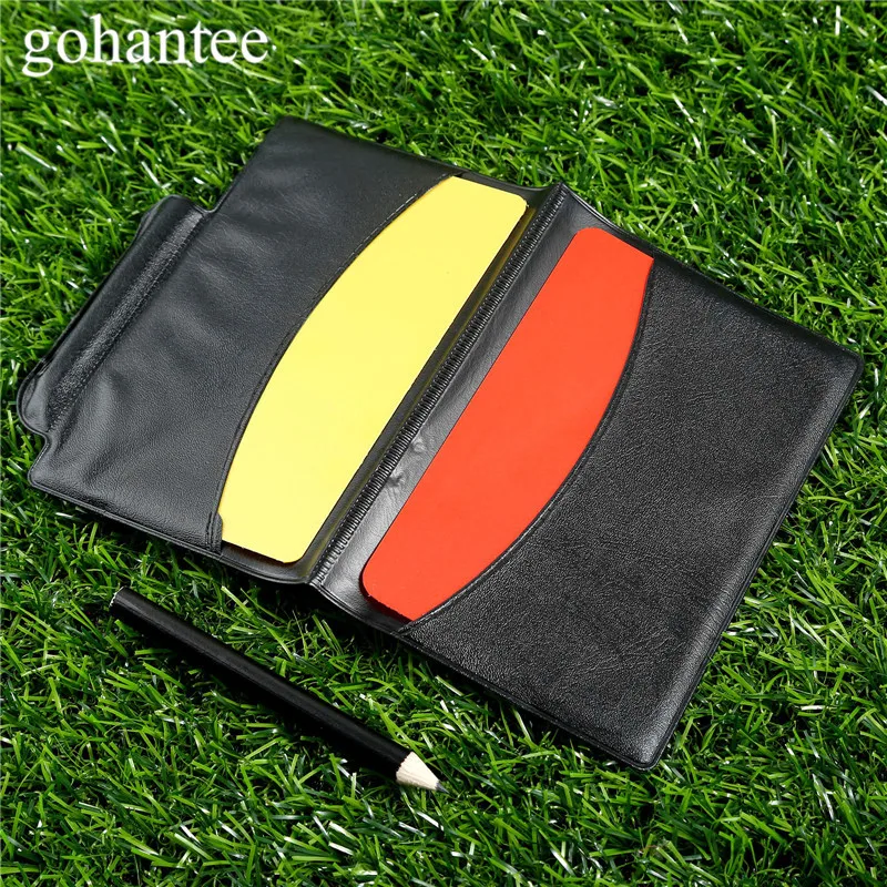 gohantee Soccer Accessories Football Match Referee Notebook with Red Card and Yellow Card and Pencil for Soccer Matches Referees 20pcs soccer champion yellow and red cards referee special warning signs red