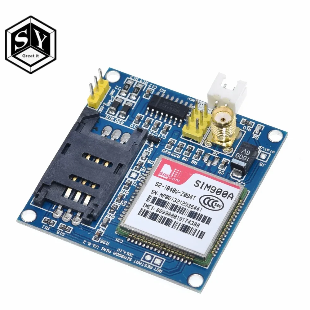 GREAT IT SIM900A SIM900 MINI V4.0 беспроводной модуль передачи данных GSM GPRS комплект с антенной C83