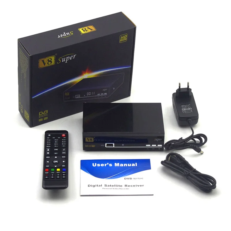 FREESAT V8 супер приемное устройство DVB-S2 HD спутниковый приёмник FTA ТВ приемник с 1 год 7 Клин+ USB WI-FI 1080 P lnb Португалия лак ТВ