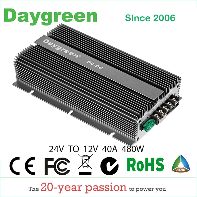 24V TO 12V 40A 24 В до 12 В 30A 60A 100A новейшая технология DC понижающий преобразователь редуктор Daygreen CE RoHS 15 лет жизни для автомобиля - Цвет: 24V TO 12V 40A