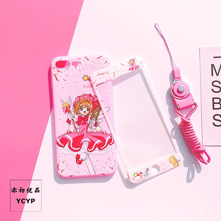 Чехол Sakura для iphone X Cardcaptor+ Защитная пленка для экрана из закаленного стекла для iphone 6 6s Plus 7 7plus 8 8plus Сейлор Мун