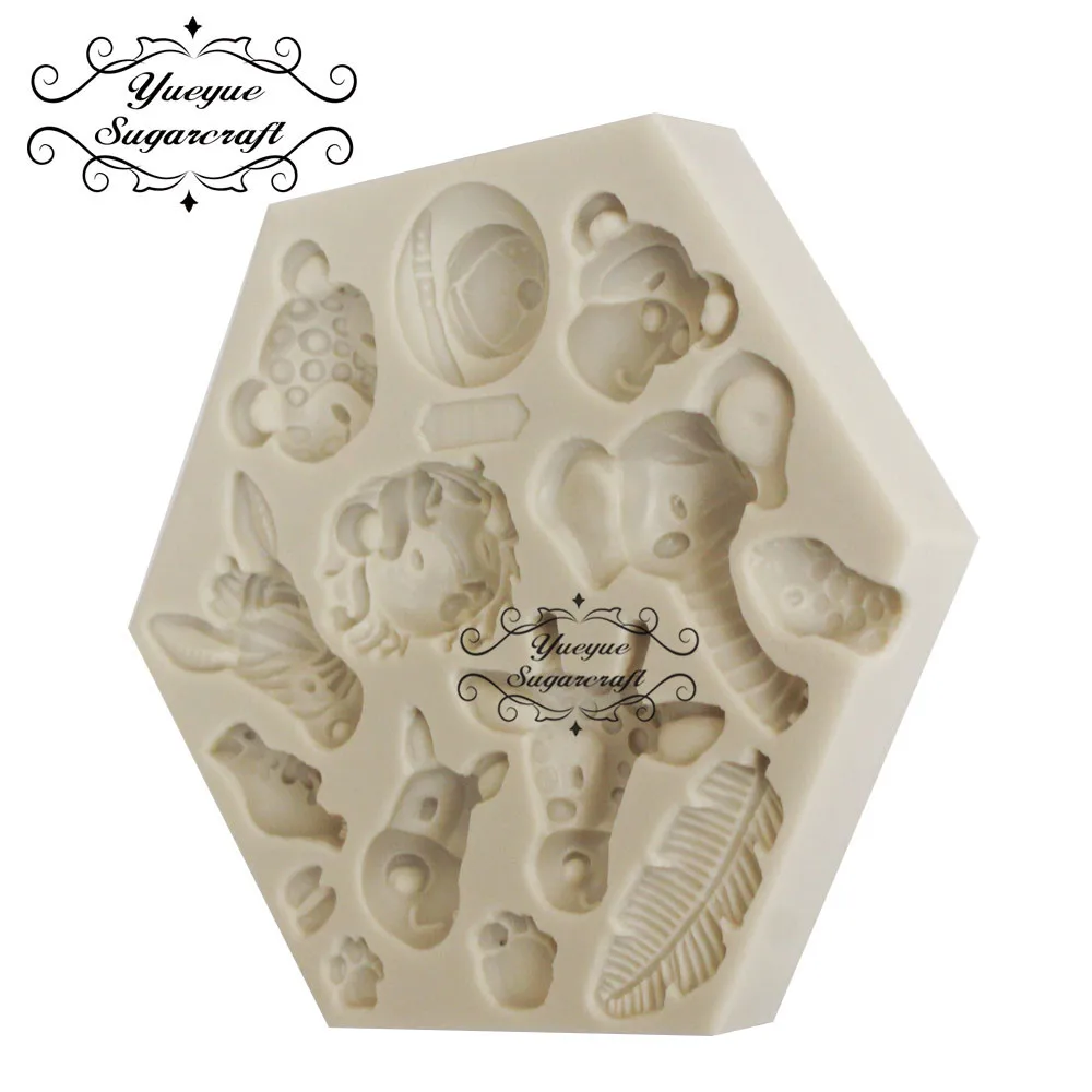 Yueyue Sugarcraft силиконовая формочка в виде животного помадная форма инструменты для