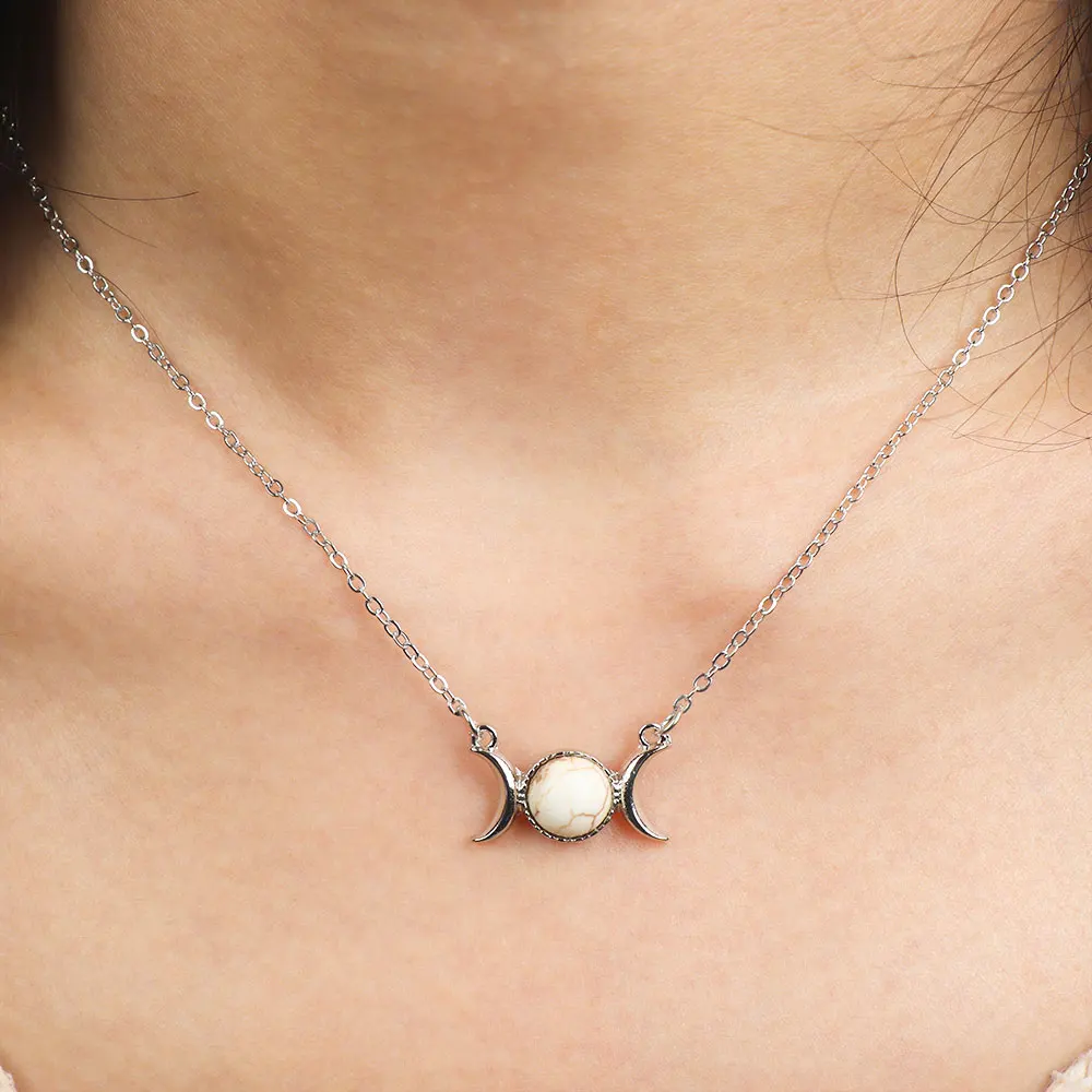 Ожерелье с подвеской в виде полумесяца и солнца винтажное ожерелье серебряная