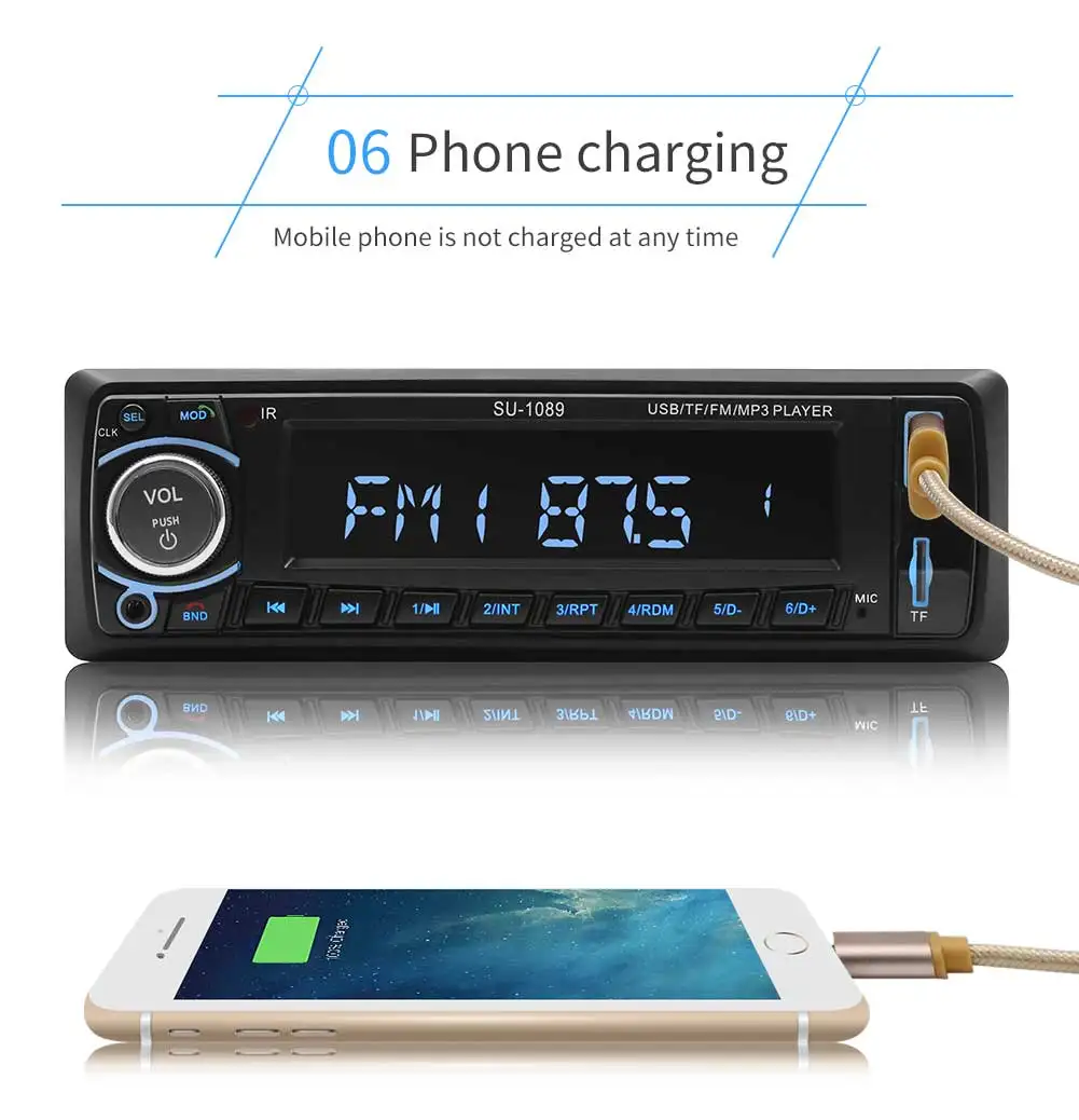 12 В 1din Авторадио Bluetooth автомобильный стерео радио MP3 плеер Поддержка BT/FM/USB/SD Пульт