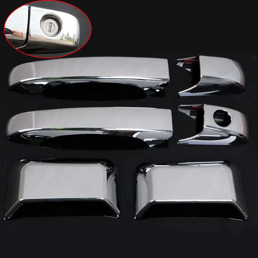 Для 07-16 Jeep Compass Chrome ABS Авто дверные ручки Крышка поймать литья отделкой синий