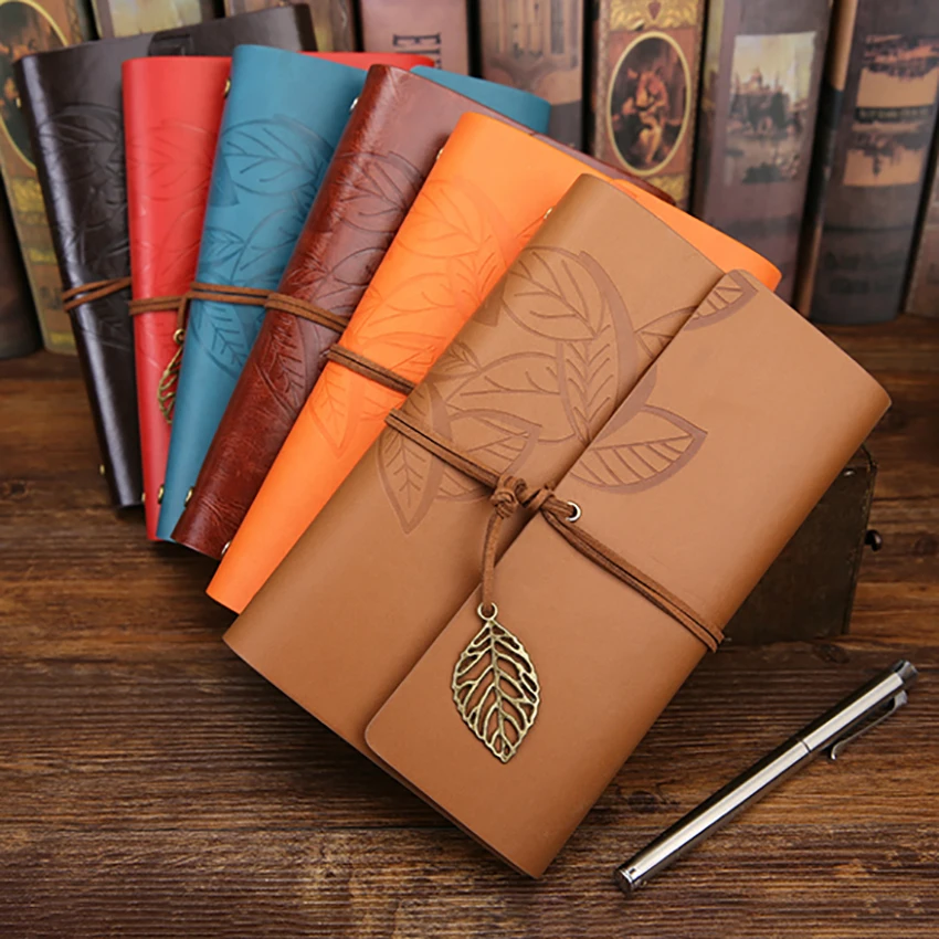 Принтом в стиле ретро Тетрадь 75 листов пустой дневник Бумага чехол кошелек из