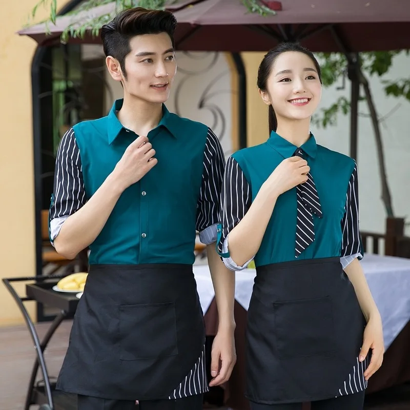 Рабочая одежда для официанток женская форма кафе ресторана рубашка фаст-фуда